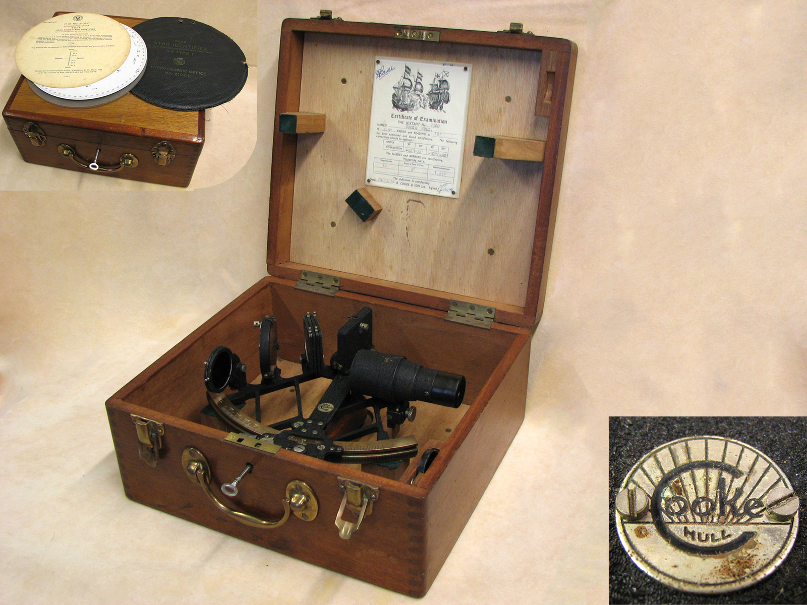 1962 B Cooke & Son Maritime sextant with Star Finder set